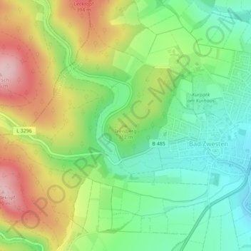 Mapa topográfico Treisberg, altitud, relieve