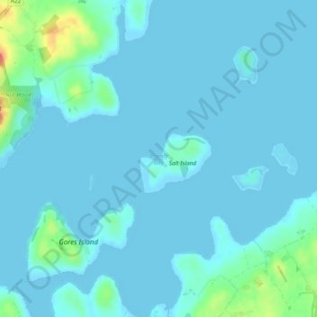 Mapa topográfico Brandy Bay, altitud, relieve