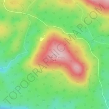 Mapa topográfico Simmonds Hill, altitud, relieve