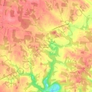 Mapa topográfico Window Cliff Estates, altitud, relieve