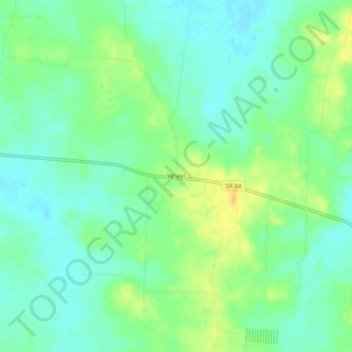 Mapa topográfico Wheel, altitud, relieve