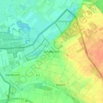 Mapa topográfico Schalbruch, altitud, relieve