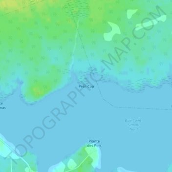 Mapa topográfico Petit Cap, altitud, relieve
