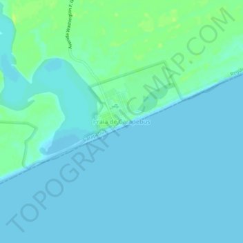 Mapa topográfico Praia de Carapebus, altitud, relieve