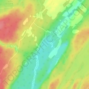 Mapa topográfico Lac Chaud, altitud, relieve