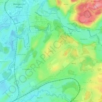 Mapa topográfico Engelitz, altitud, relieve