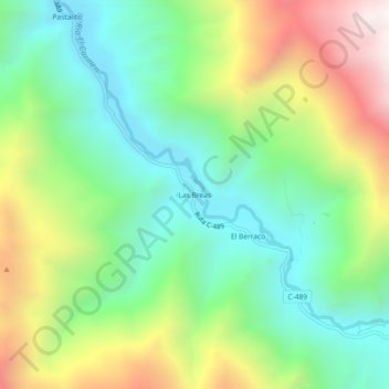 Mapa topográfico Las Breas, altitud, relieve