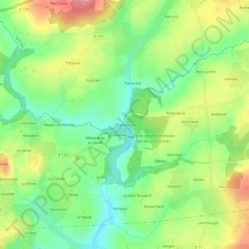 Mapa topográfico L'Étang Blanc, altitud, relieve
