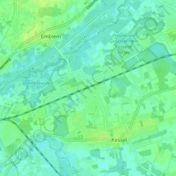 Mapa topográfico Kessel-Station, altitud, relieve