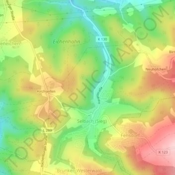 Mapa topográfico Aussichtspunkt, altitud, relieve