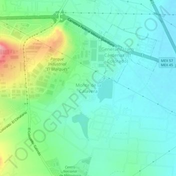 Mapa topográfico Monte de la Calavera, altitud, relieve