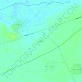 Mapa topográfico Madan, altitud, relieve