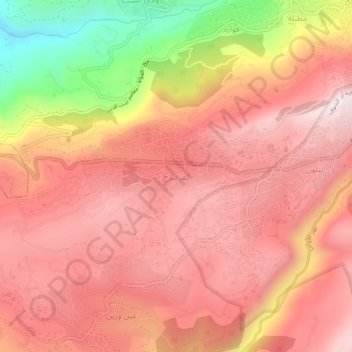 Mapa topográfico Kfar Nabrakh, altitud, relieve