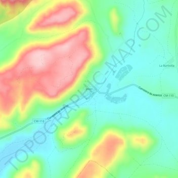 Mapa topográfico Imón, altitud, relieve