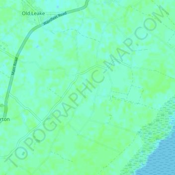 Mapa topográfico Leverton Outgate, altitud, relieve