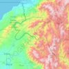 Mapa topográfico Cordillera de Numbiaranga, altitud, relieve
