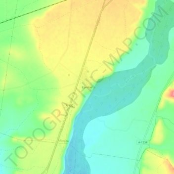 Mapa topográfico Conchel, altitud, relieve
