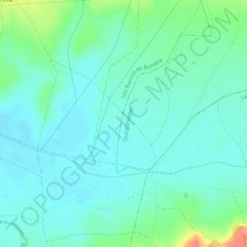 Mapa topográfico La Bureba, altitud, relieve
