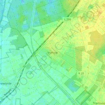 Mapa topográfico Vorhop, altitud, relieve