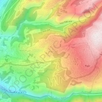 Mapa topográfico Sehaile, altitud, relieve