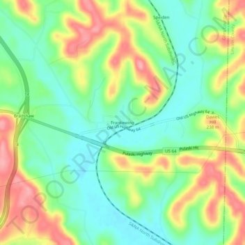 Mapa topográfico Frankewing, altitud, relieve