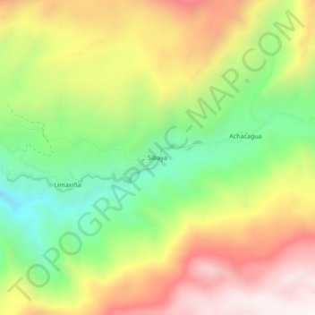 Mapa topográfico Sibaya, altitud, relieve