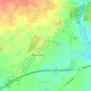 Mapa topográfico Klein Bölkow, altitud, relieve