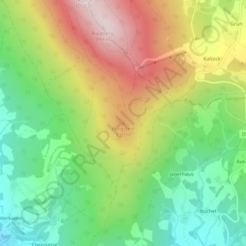 Mapa topográfico Burgstein, altitud, relieve