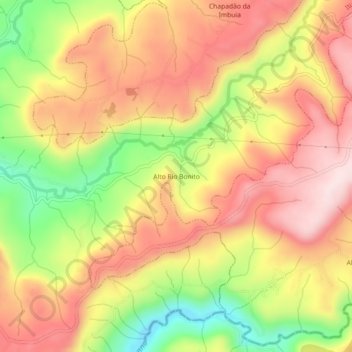 Mapa topográfico Alto Rio Bonito, altitud, relieve