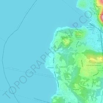 Mapa topográfico Cerro, altitud, relieve
