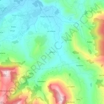 Mapa topográfico Linares, altitud, relieve
