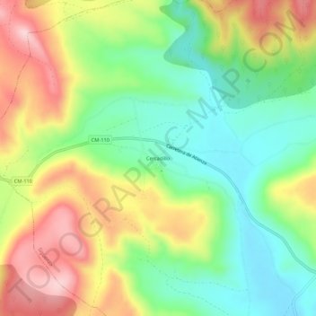 Mapa topográfico Cercadillo, altitud, relieve