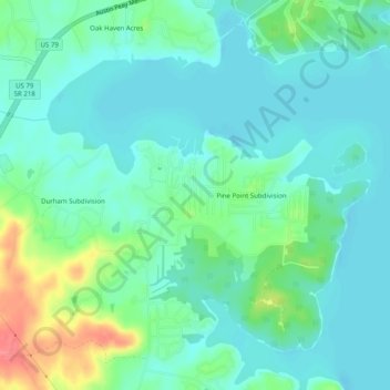 Mapa topográfico Buchanan Subdivision, altitud, relieve