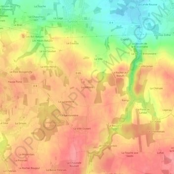 Mapa topográfico La Foltiere, altitud, relieve
