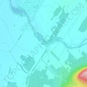 Mapa topográfico Émileville, altitud, relieve