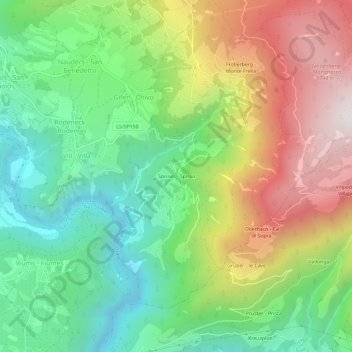Mapa topográfico Spissa, altitud, relieve