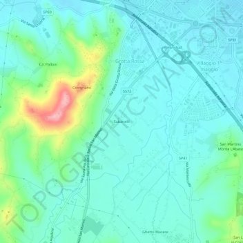 Mapa topográfico Sabanelli, altitud, relieve