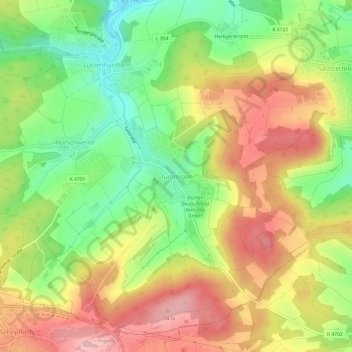 Mapa topográfico Tumlingen, altitud, relieve