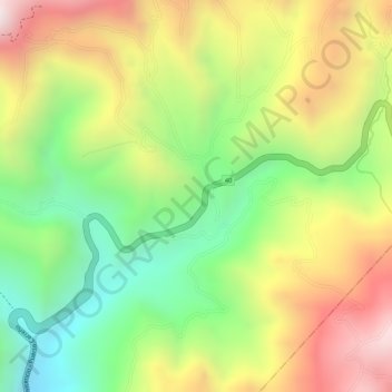Mapa topográfico Zabaletas, altitud, relieve