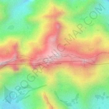 Mapa topográfico Qhapaqsaya, altitud, relieve