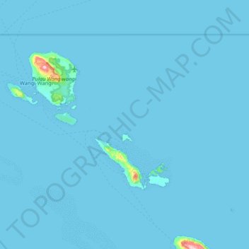 Mapa topográfico Pulau Hoga, altitud, relieve