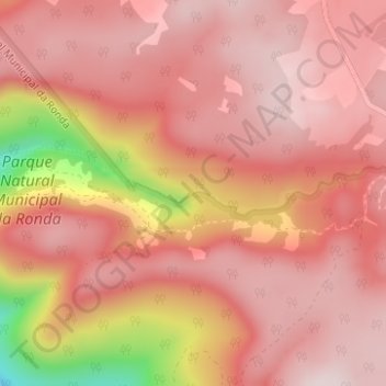Mapa topográfico Cachoeiras Gemeas Gigantes, altitud, relieve