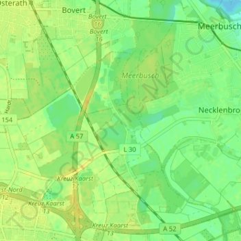 Mapa topográfico Broicherseite, altitud, relieve