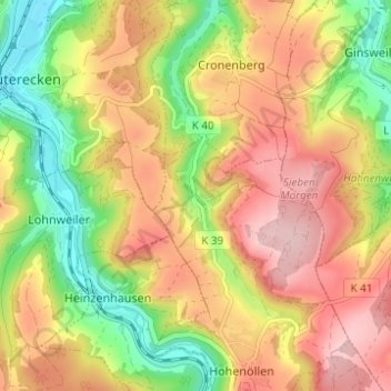 Mapa topográfico Sulzhof, altitud, relieve