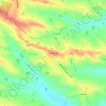 Mapa topográfico Cassemartin, altitud, relieve