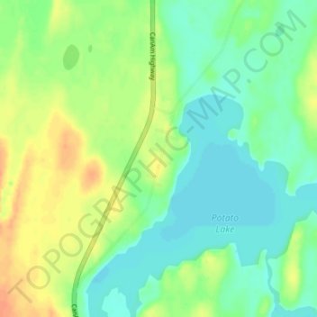 Mapa topográfico Potato Lake, altitud, relieve