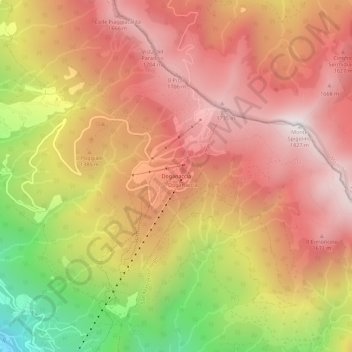 Mapa topográfico Doganaccia, altitud, relieve