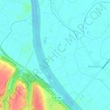 Mapa topográfico Faures, altitud, relieve