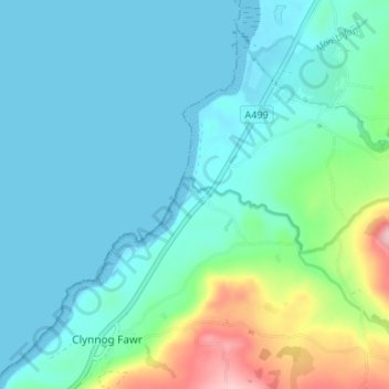 Mapa topográfico Aberdesach, altitud, relieve