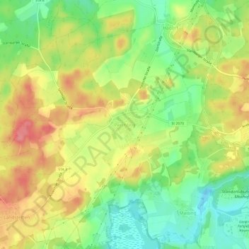 Mapa topográfico Perchting, altitud, relieve